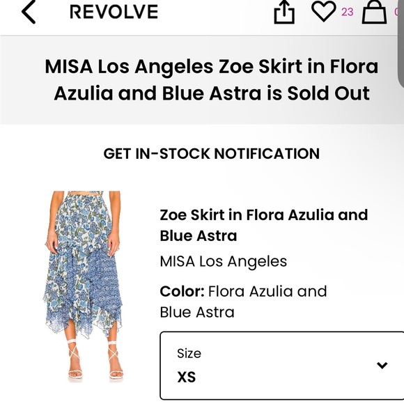 NWT MISA Los Angeles Zoe Tiered Hi Lo Skirt in Flora Azulia and Blue Astra XS - Picture 3 of 12